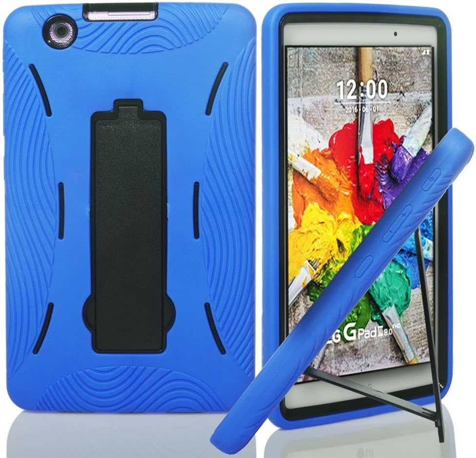 LG G Pad X 8.0 V521 Case, NFW} Premium Hybrid Drop Proof Armor Defender Full-Body Protection Heavy Duty Kickstand Case for LG G Pad X 8.0 V521/G Pad III 8.0 V525 2016 (T-Mobile) (HVD Blue/Black)