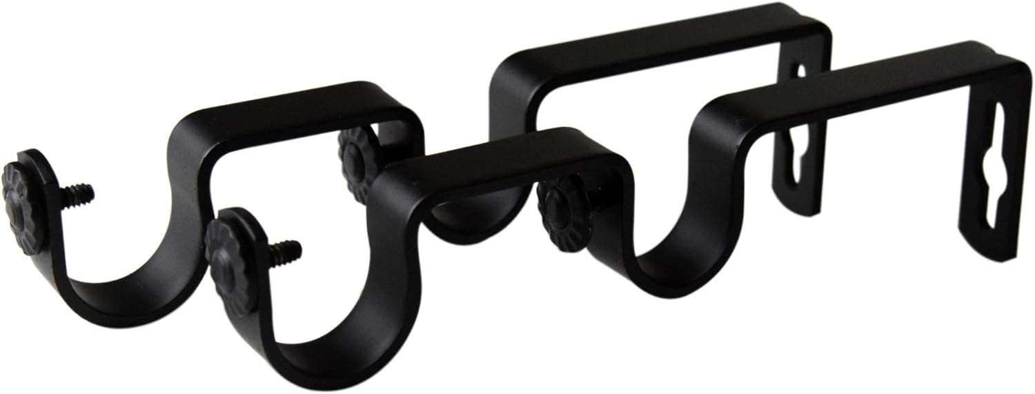 Rod Desyne 1 inch Double Bracket (Pair) - Mahogany