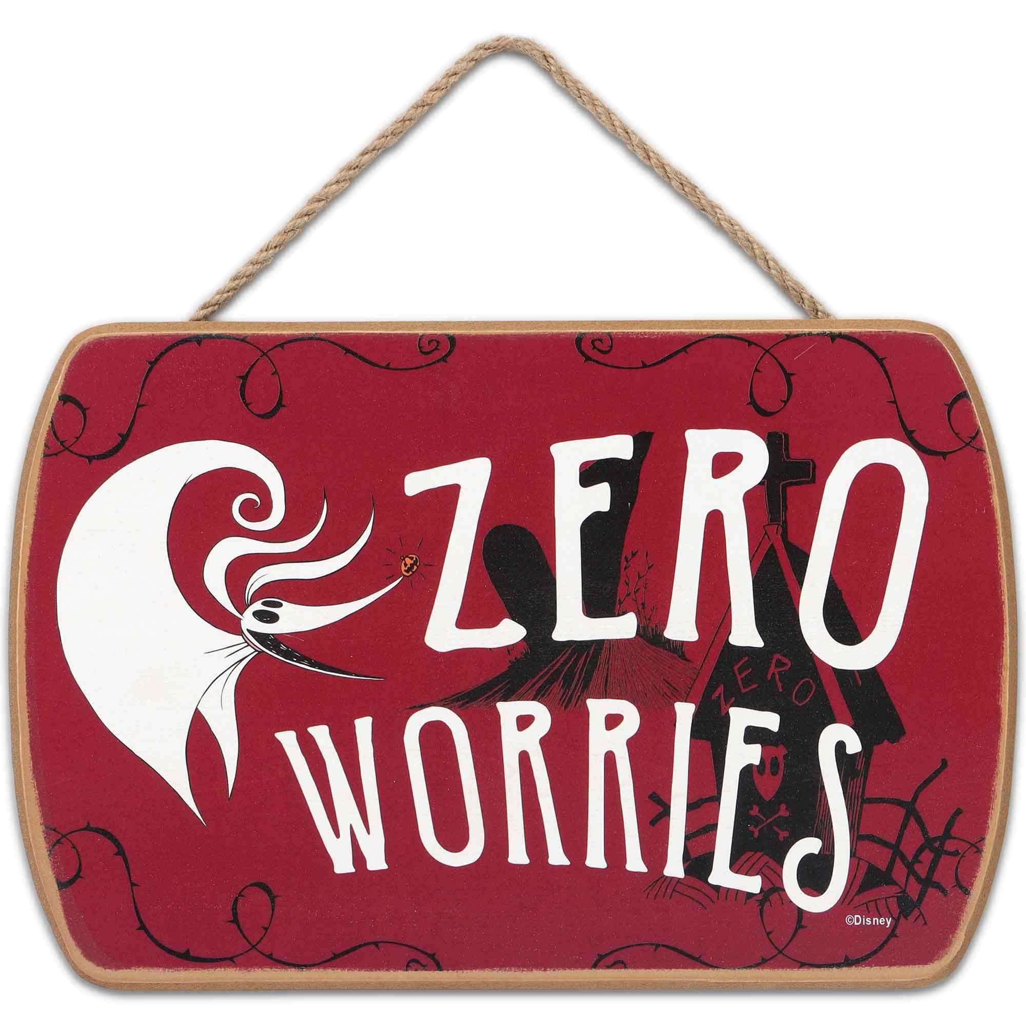 Disney The Nightmare Before Christmas Zero Worries Hanging Wood Sign