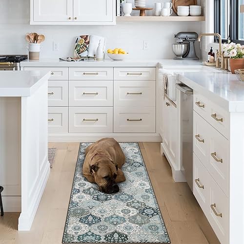 Vista 351 de Lahome - Alfombra de marroquí tejida, alfombra para cocina, pasillo, antideslizante, pasillo para entrada, pasillo de lavadero, dormitorio, 91 x 152