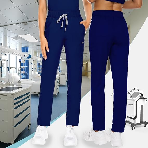 VIAOLI Scrub Pants for Women Cargo Work Jogger Pants Scrub Bottom Elastic Breathable Medical Pants Clearance 8 Pockets