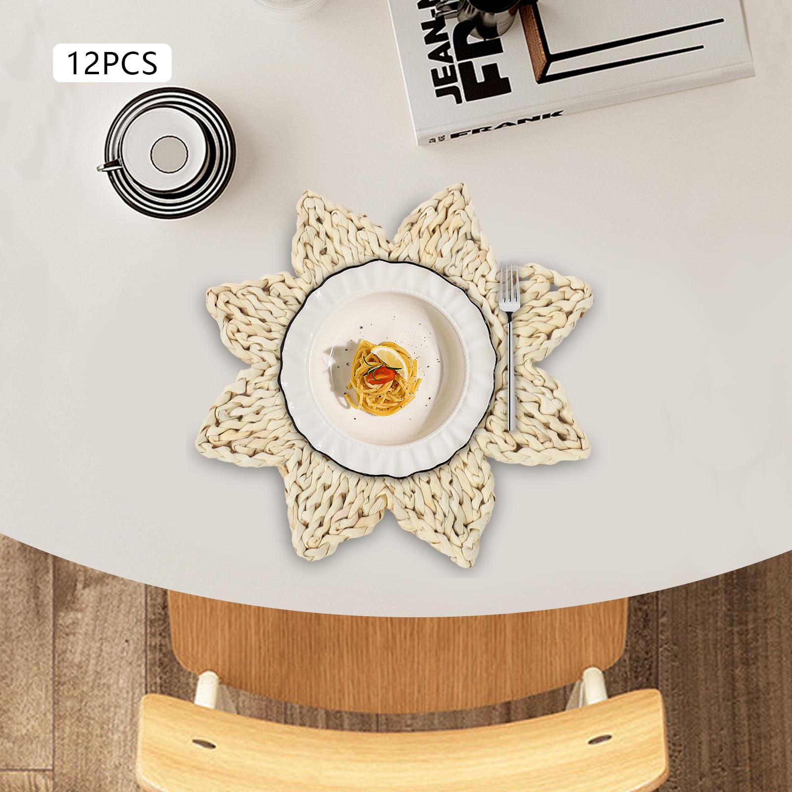 Zestawy podkładek z plecionej siatki okrągłej 30 cm zestaw 12 sztuk