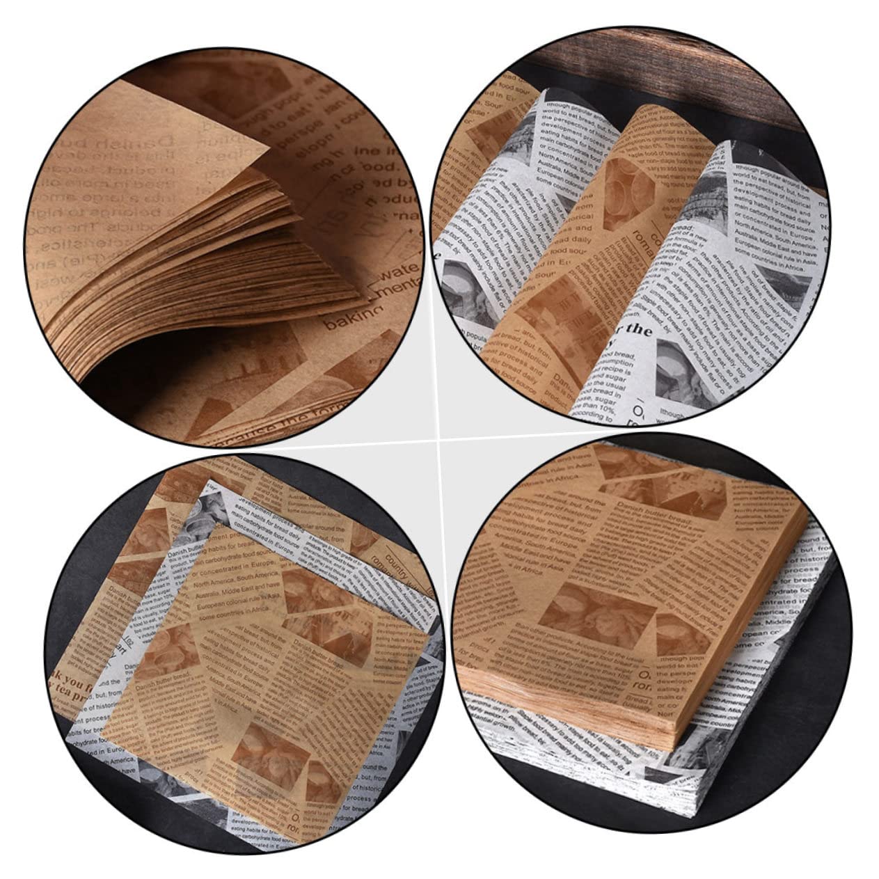 Papier Cuisson 500 Pièces en Pâte de Bois, Séparation D’huile