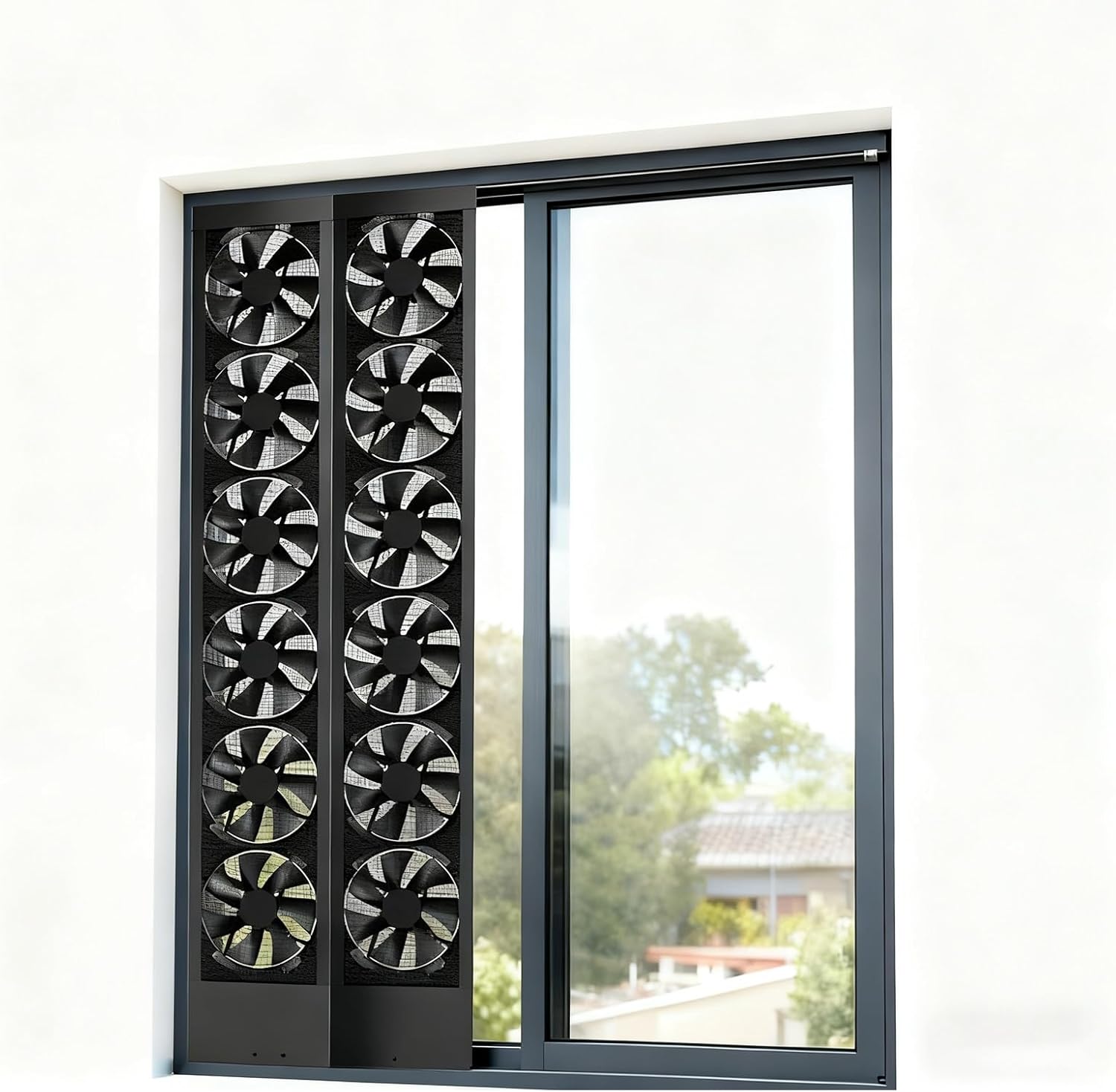 15.3''-74.4'' Window Exhaust Fan, Adjustable Casement Ventilation Fan for Bedroom, Bathroom, Kitchen & Office, Efficient Vertical Air Circulation (31.8-35.8in)