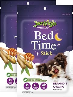 Jerhigh Dog Treat for Relaxing & Calming - Bed Time Stick Added Super Food & Natural Honey (Pack of 2) by Sniff N Licks Price In India