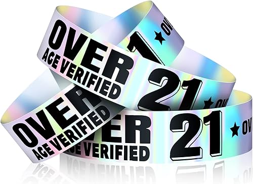 500 pulseras para más de 21 pulseras holográficas para eventos, pulseras de plástico para fiestas, pulseras impermeables para eventos, conciertos