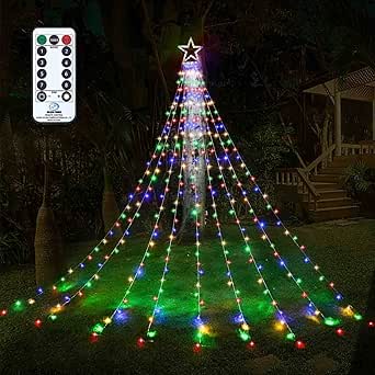 Outdoor Christmas Star String Lights, 317 LED, 8 Modes, Multicolor