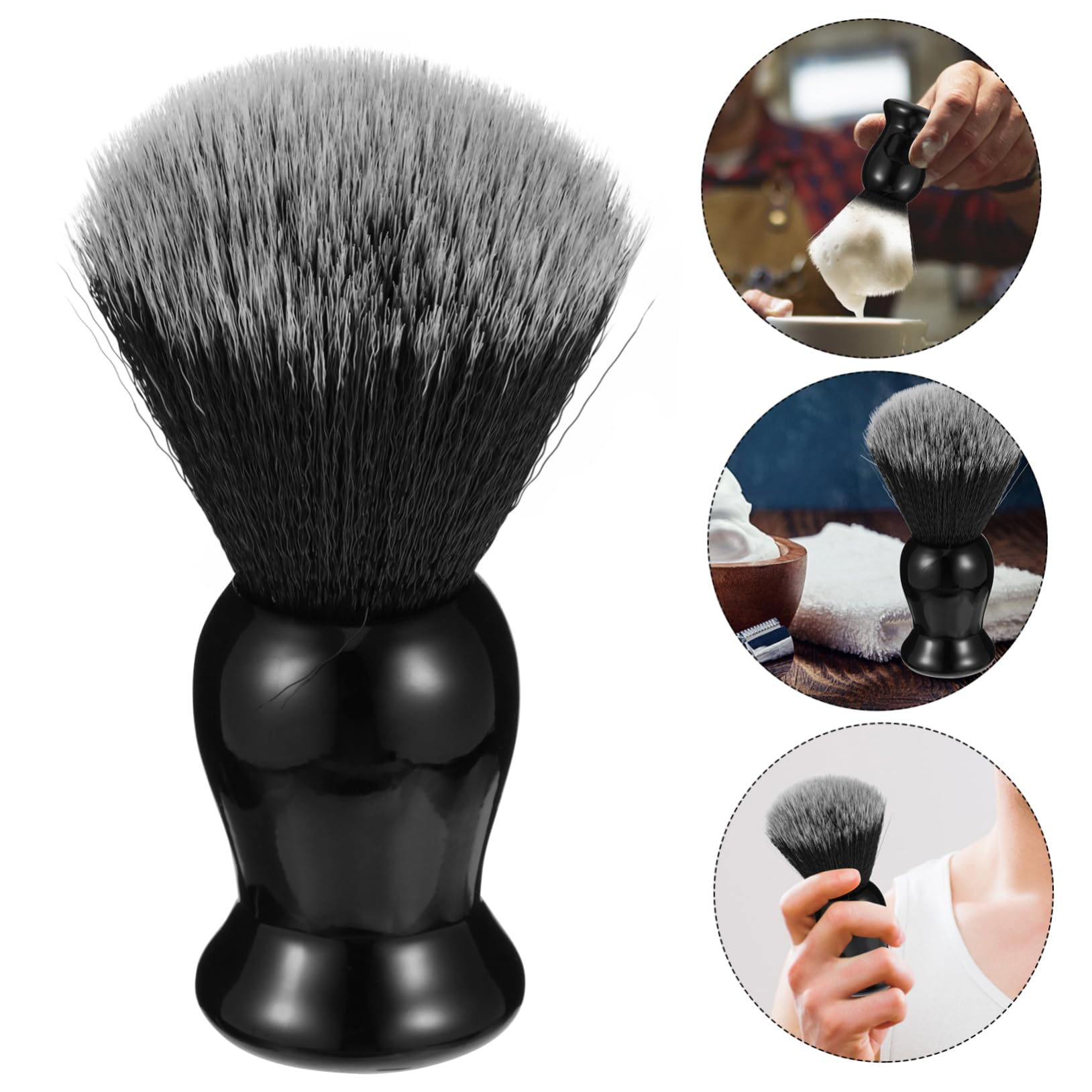 SOESFOUFU 2pcs Men's Beard Shaving Brush Kit Beard Grooming Barber Fade Brush Easy Clean Carry