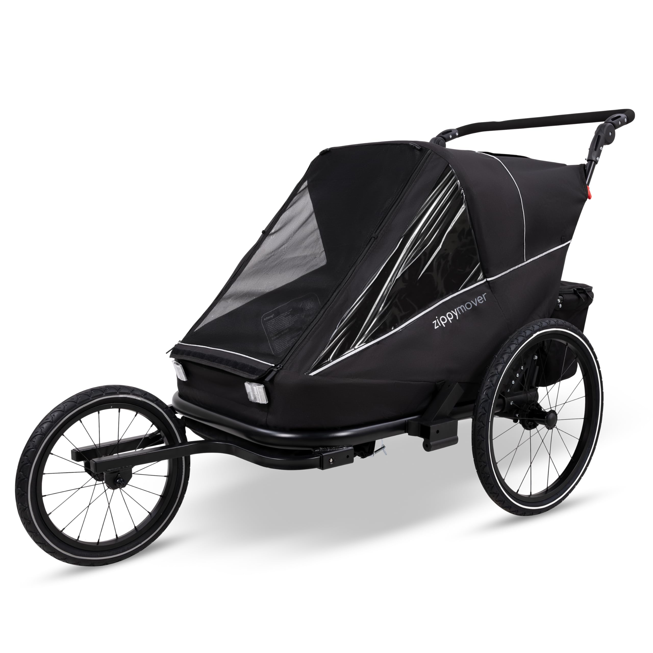 Sportlicher Kinderfahrradanhänger Zweisitzer Zwei Kinder 3in1 Set Buggy Jogger Kinderwagen Fahrradanhänger Kinderanhänger