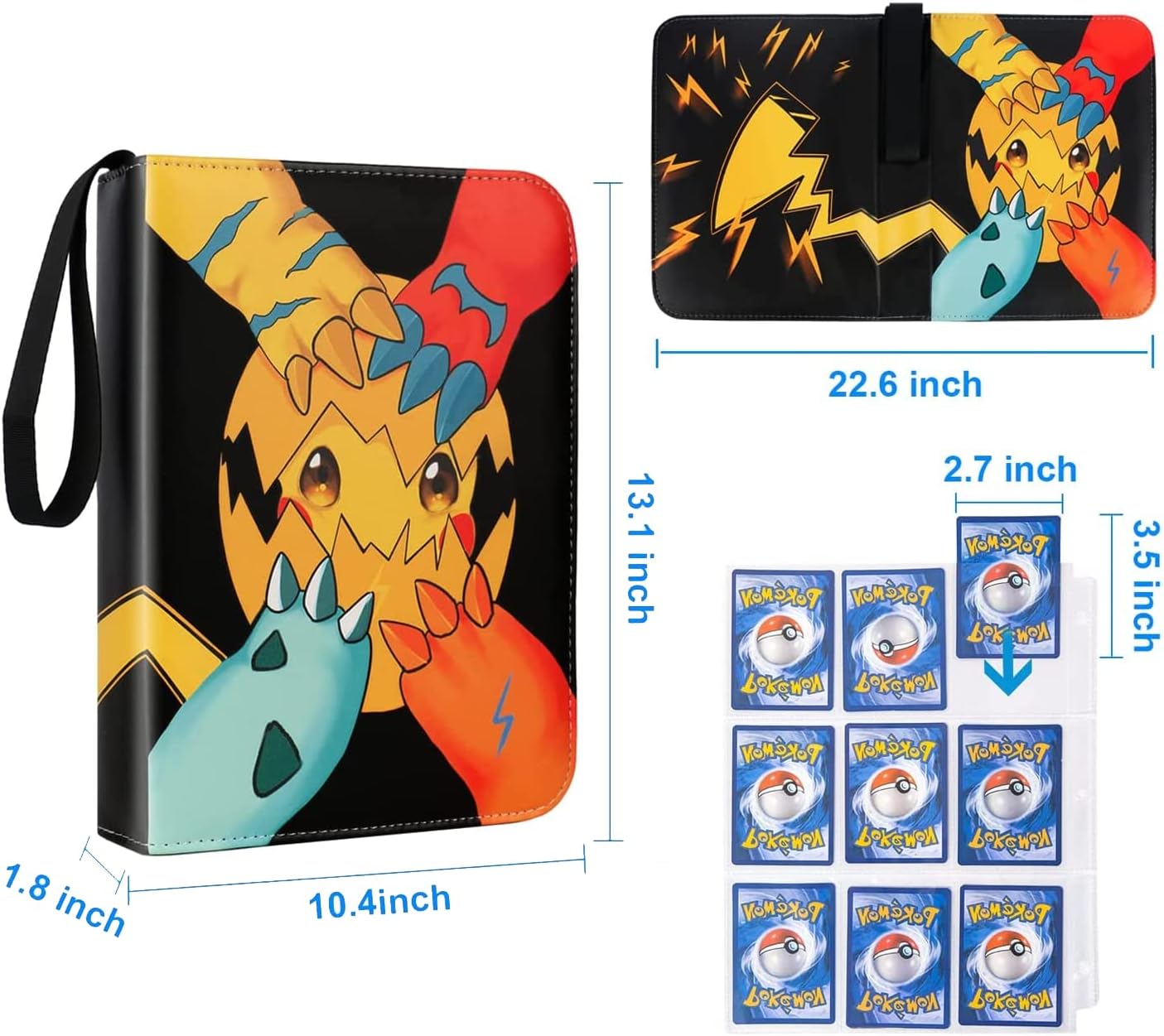 Card Binder for Game Cards Binder 9-Pocket, 720 Pockets Games Collection Binder Card Holder Storage Carrying Case,Fit for TCG Yugioh Trading Cards