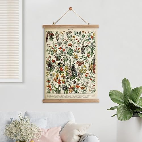 Miniatura 200 de XIAOAIKA Póster de botánica vintage con marco de madera, tabla de plantas venenosas antiguas, arte educativo botánico con especies peligrosas, 1