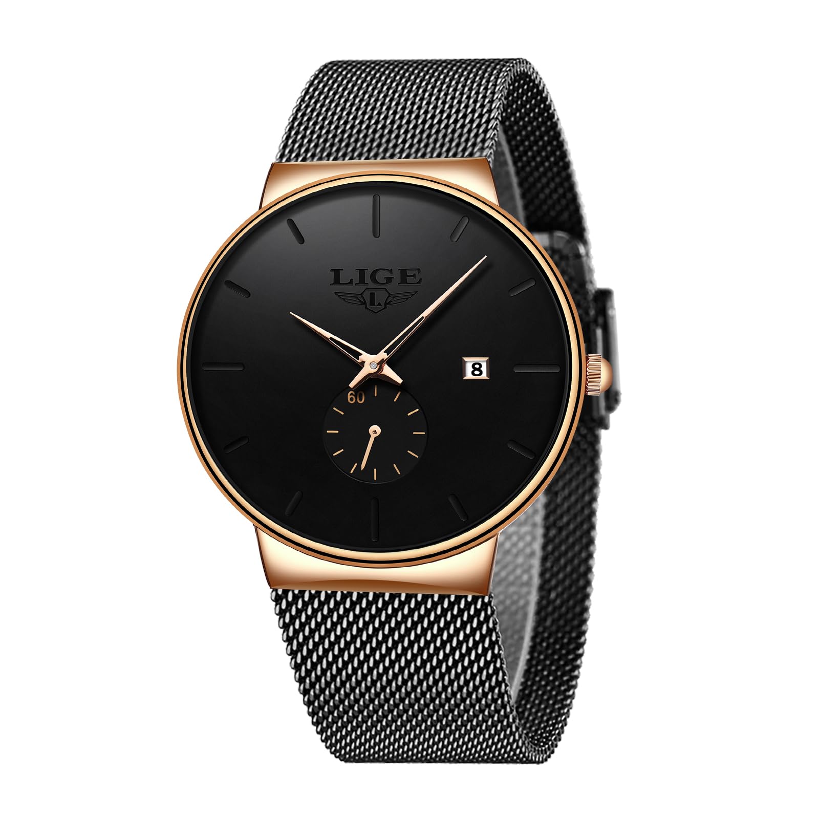 LIGE Orologio da Uomo Ultra Minimalista Sottile Impermeabile Acciaio Inossidabile Orologio Uomo Classico Orologio da polso da uomo Movimento al Quarzo Giapponese