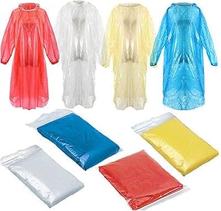 Wtinfer 1PCS Disposable Rain Coat Emergency Fashion Rain Ponchos for Adult, Men, and Women, Waterproof Clear Jacket with Hood for Adults for Festivals Outdoor Sport Camping Hiking Travel Emergency