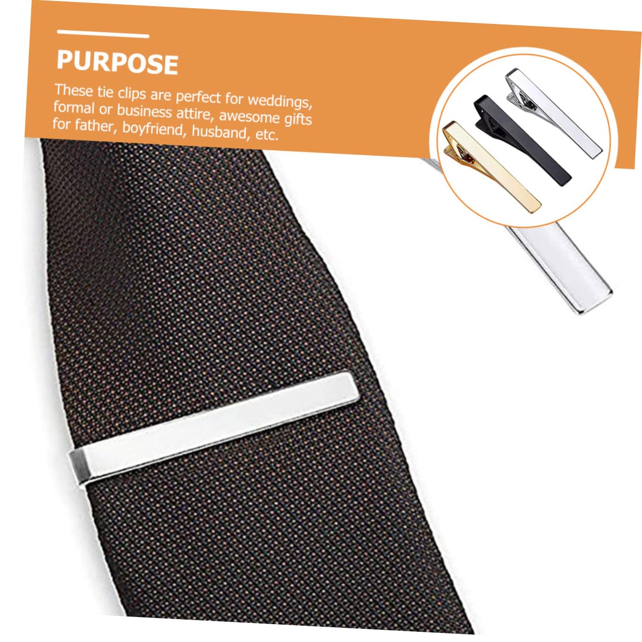 3 Stück-pack Goldene Krawattenklammern aus Kupfer für Herren Klassisch und Stilvoll für Hochzeiten und Business Meetings Praktisches und Modisches Accessoire