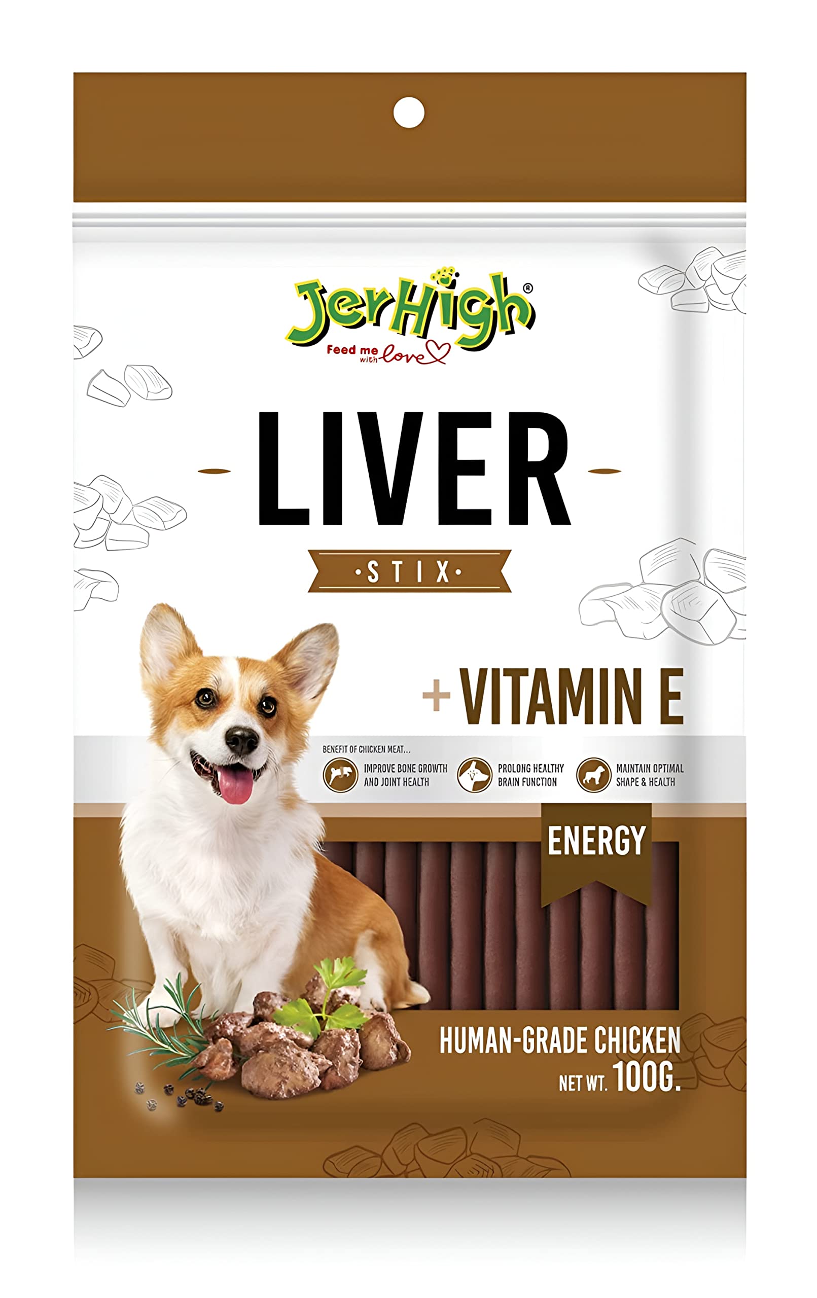 Jerhigh Real Chicken Meat Liver Stick Dog Treats, Fully Digestible Healthy Snack & Training Treat Size- 100gm (Pack of 5) (B0C4FM3LCK) Amazon Price History, Amazon Price Tracker