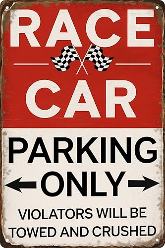 Decoración de coche con temática de garaje, decoración de habitación con temática de carreras, letrero vintage para habitación de niños, letreros de