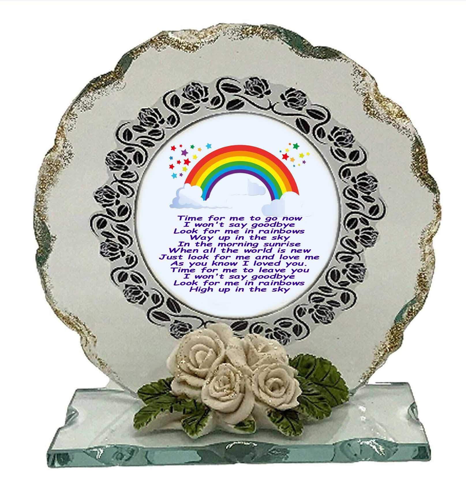 Cellini Plaques Multicolor Memorial Cut Glass Poem Plaque Look For Me In Rainbows