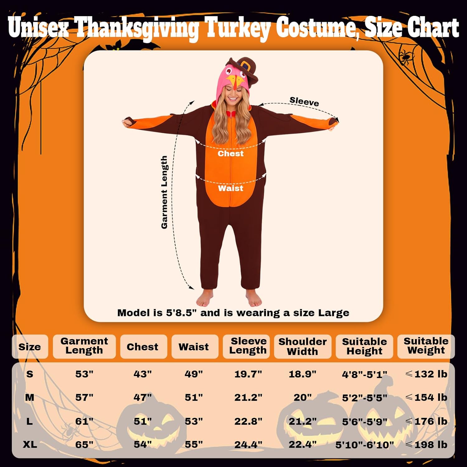 Adult Turkey Costume Onesie Funny Thanksgiving Animal Cosplay Pajamas for Men Women Holiday Halloween Turkey Outfit - Image 6