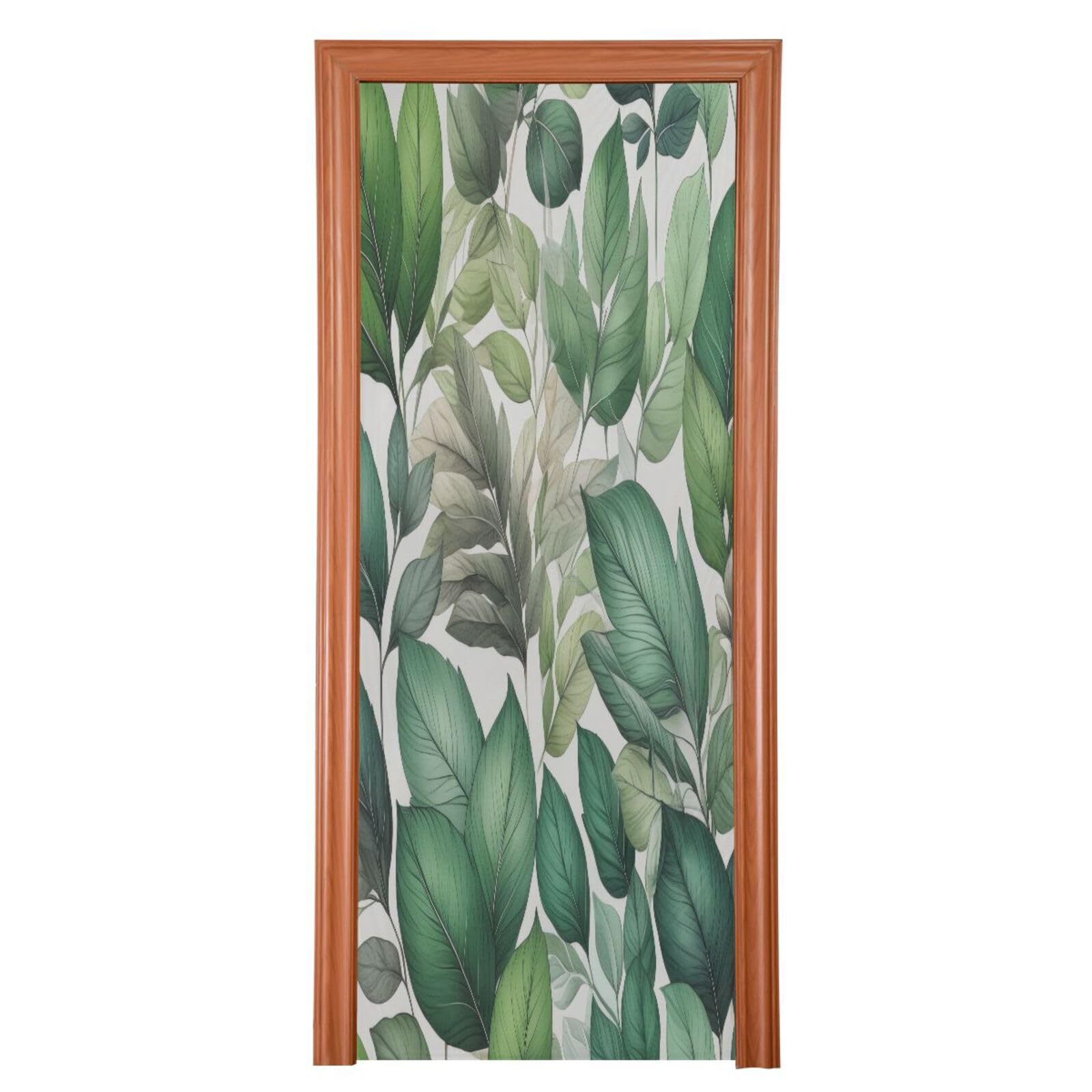 FLildon Leaves with Tender Peduncles Forest Door Cover Decoration, Party Accessory Porch Decor for Festive Ornament Room Door Covers 35 x 79 Inch