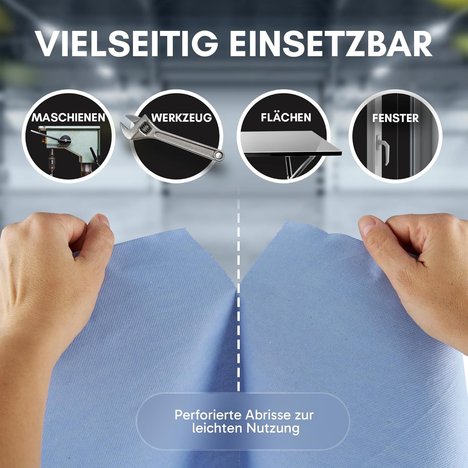 1 Palette Putztuchrollen, blau, 2-lagig, 500 Blatt, 22x35cm, 2 Rollen/VE, 63 VE/Palette, Papierrolle, perforierte Papiertücher, Putztuchrolle für Industrie, Werkstatt und Restaurant