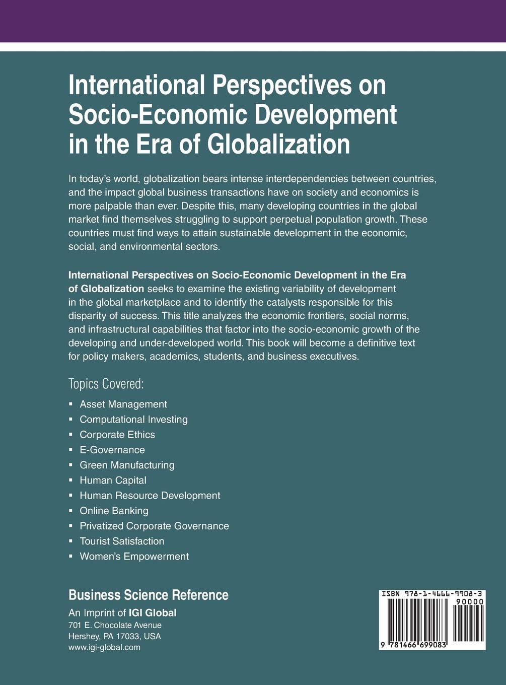 International Perspectives on Socio-economic Development in the Era of Globalization