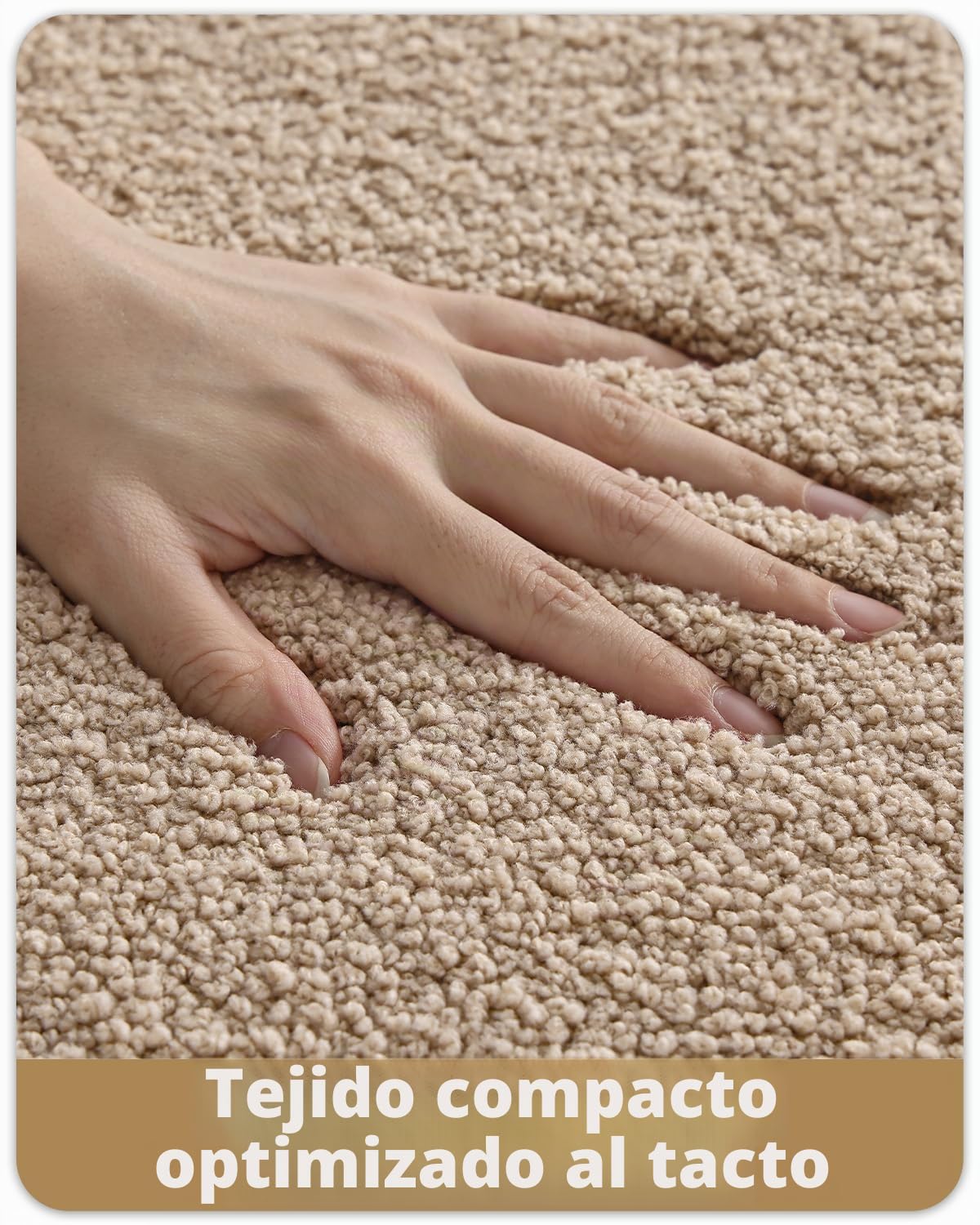 Color&Geometry Beige Alfombra Baño 61x110 cm, Alfombrilla Baño Antideslizante, Alfombras Ducha Microfibra Suave, Alfombrillas Lavable, Súper Absorbente Alfombrilla Baño para Suelo Baño Ducha Lavabo