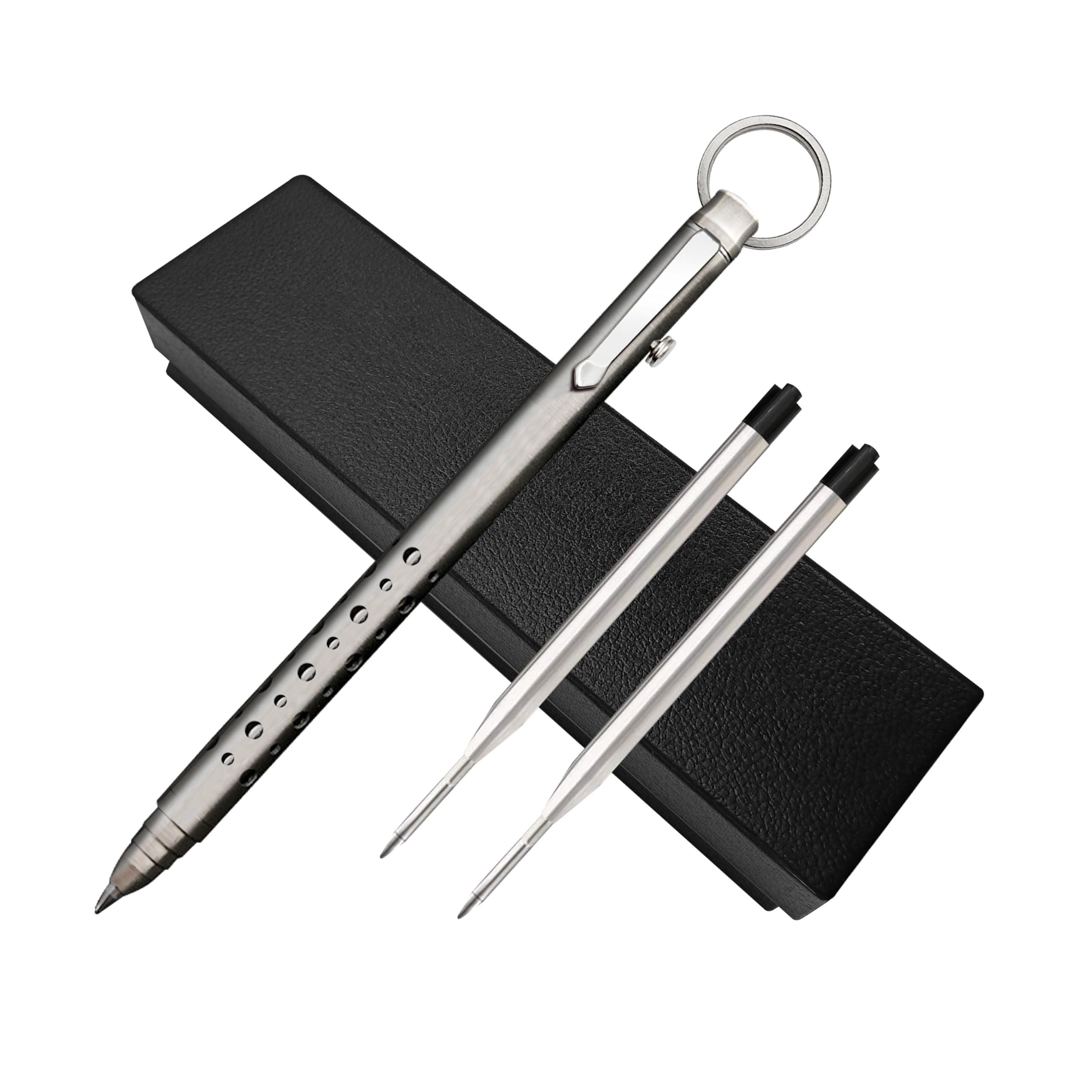 Długopis kieszonkowy EDC ze stopu tytanu, mini długopis kulkowy, wysuwany metalowy długopis kulkowy, długopis taktyczny, tactical pen, odpowiedni do codziennego użytku i do podpisywania
