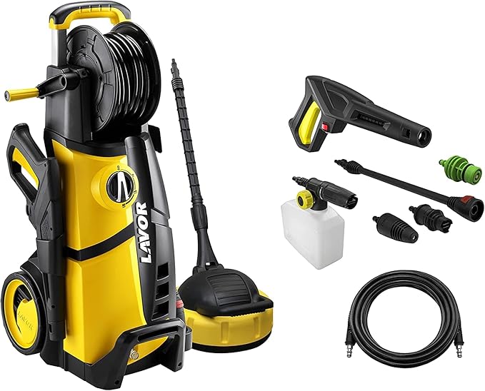 Hidrolimpiadora Lavor LVR4 PLUS 160 WPS de Alta Presión con Programas de Limpieza y Enrollador de Manguera
