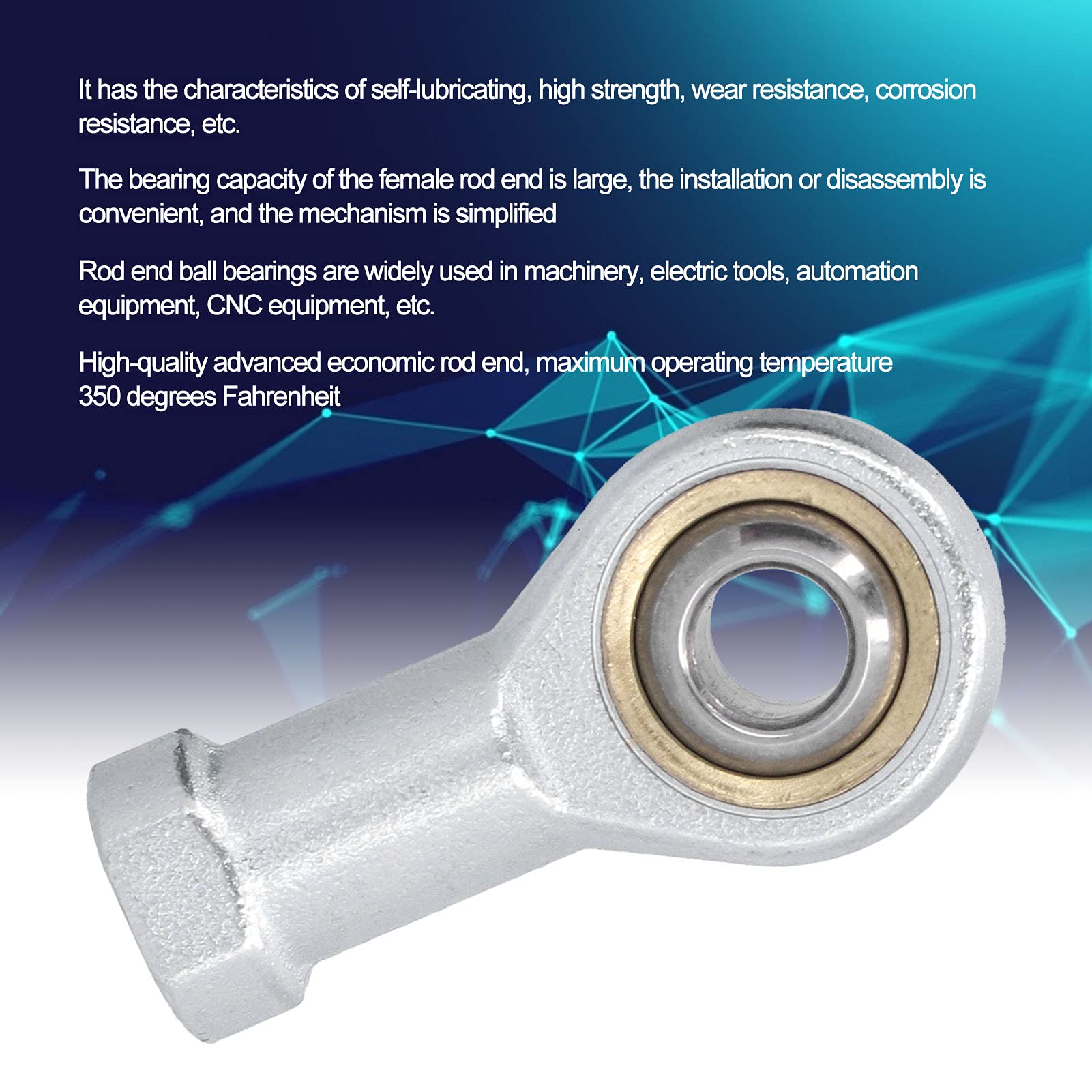 ANKROYU Rod End Bearing, Carbon Steel Sphere Sleeve Bearing, Fisheye Joint Sphere Joint Bearing, Female Rod End Bearings for Machinery Electric Tools