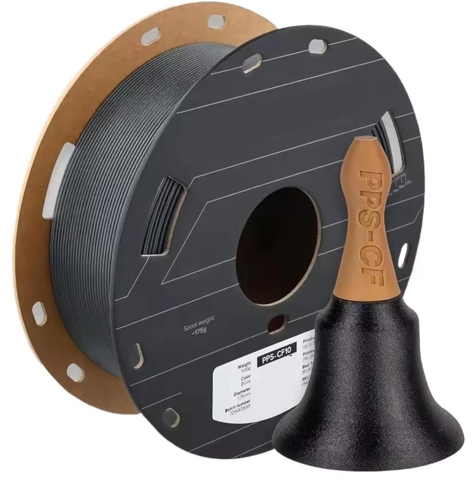 Filamento For Stampante 3D In Fibra Di Carbonio PPS‑CF10, Bobina Da 0,5 Kg