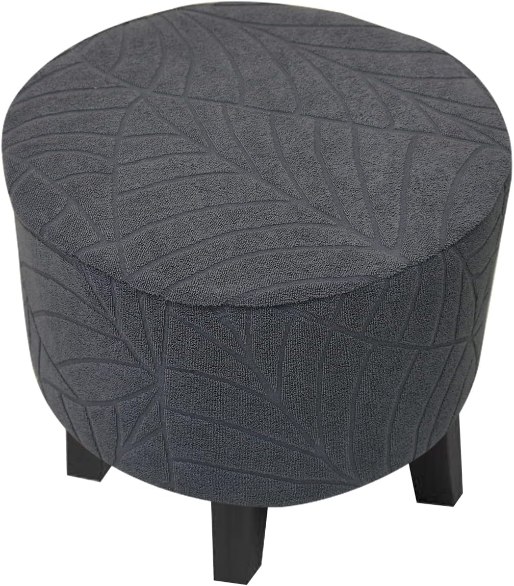 CRFATOP Waterproof Round Ottoman Covers Slipcover Stretch Footstool Protector Covers