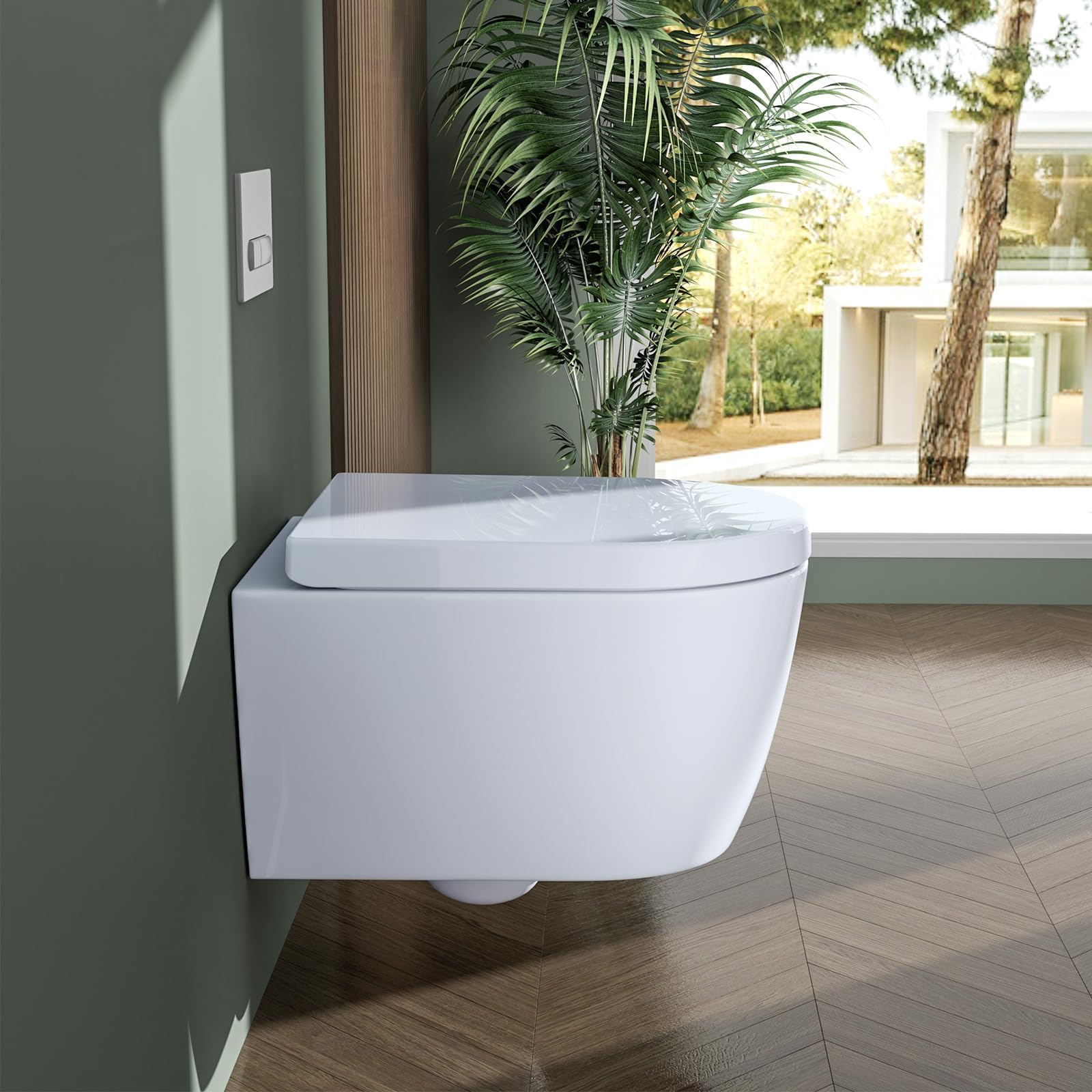 Rainsworth Nano Glaze deska klozetowa w kształcie O,Urea, wolnoopadająca, ergonomicznie zaprojektowana, antybakteryjna, uniwersalna deska sedesowa