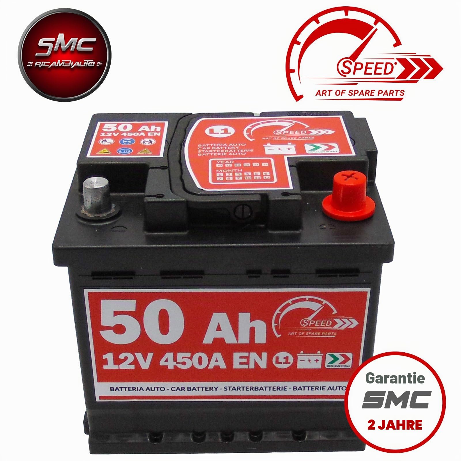 SMC Autobatterie Speed L150-12V 50Ah 450A/EN - Starter 30% mehr Leistung