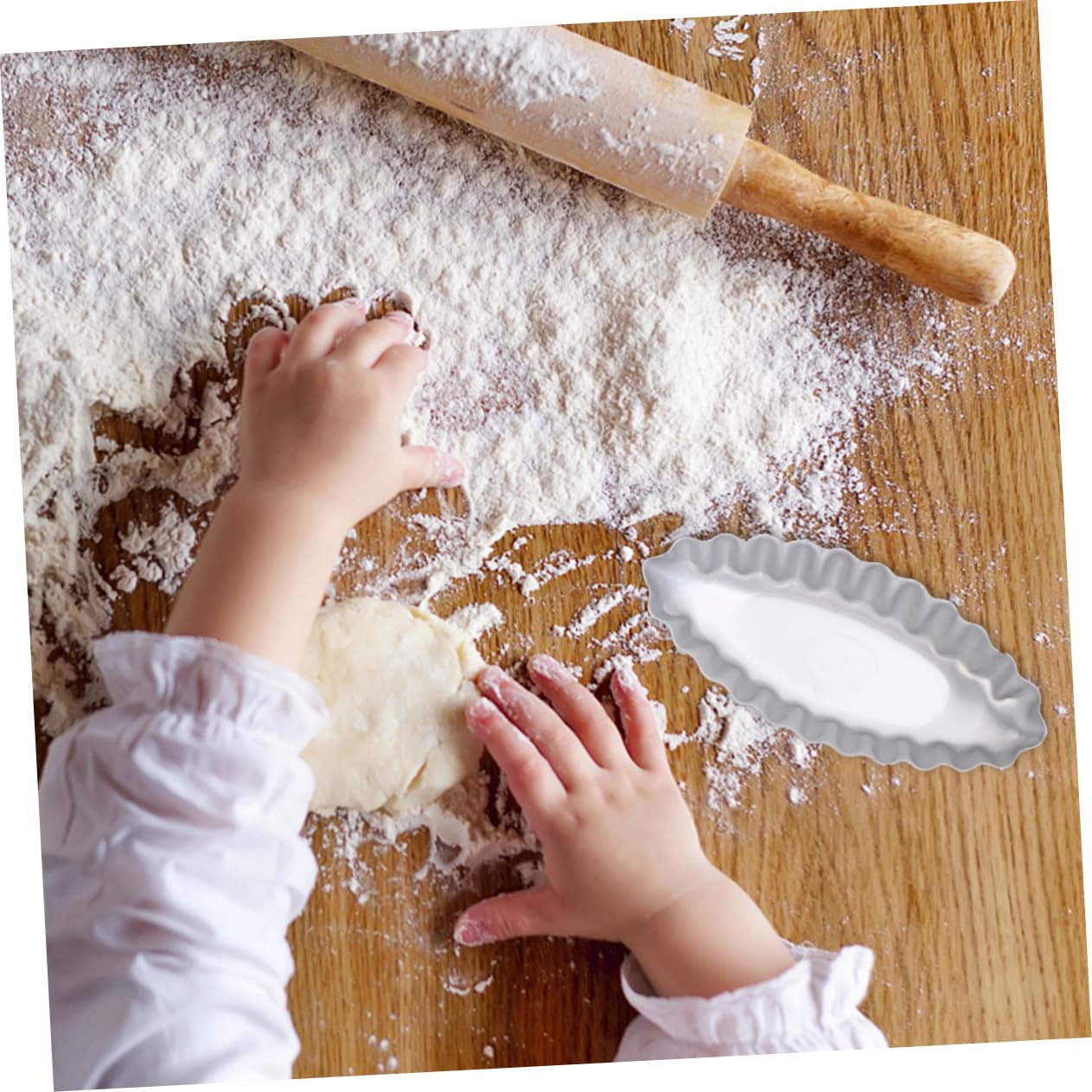 COLLBATH 12pcs Aluminium Alloy Cake Mold Baking Trays for Tarts and Desserts Non-stick Boat Tart Tins for Home Baking and Parties