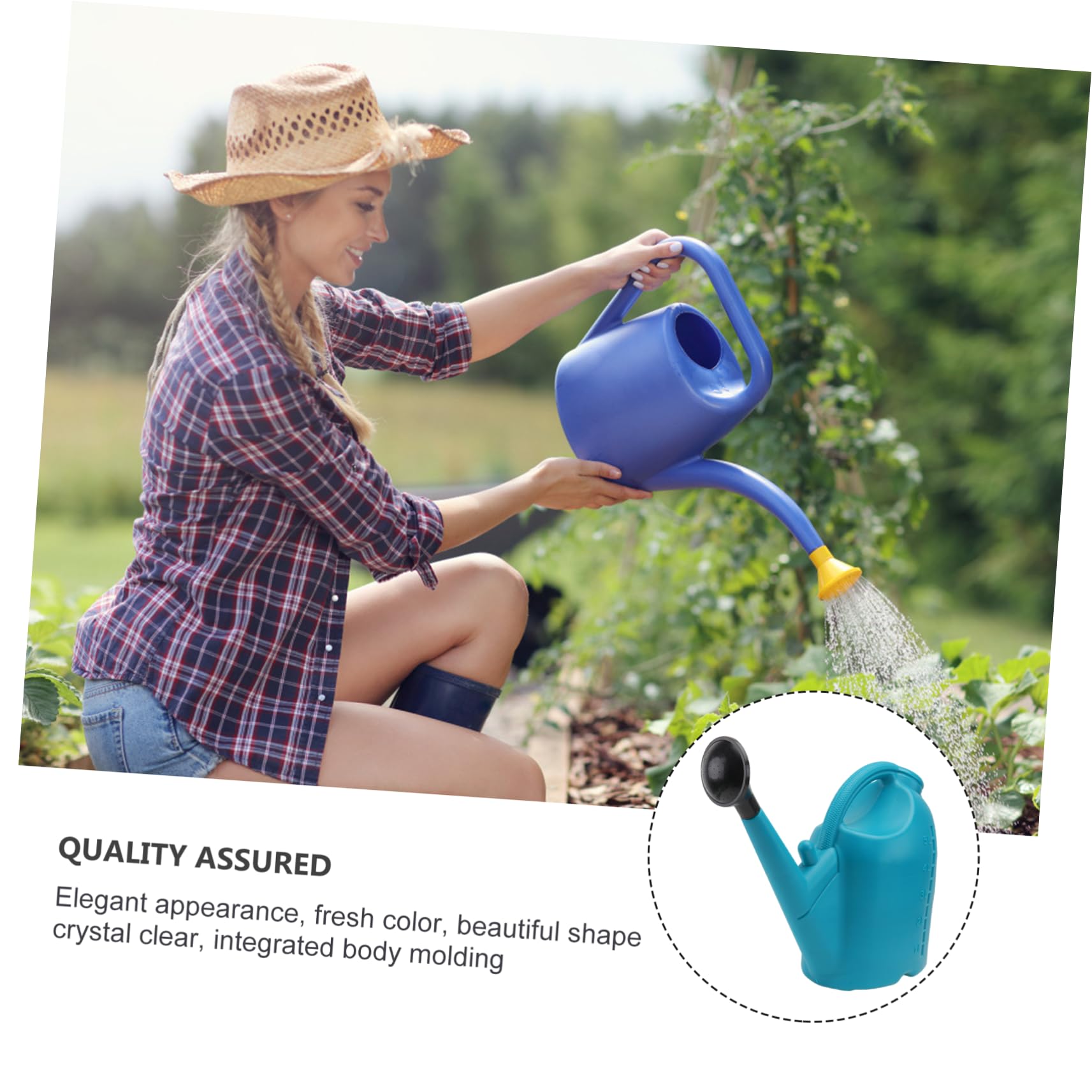 Regadera de Jardín de Plástico Azul de 5l, Ligera y Resistente al Desgaste, Adecuado para Plantas en Jardinería al Aire Libre
