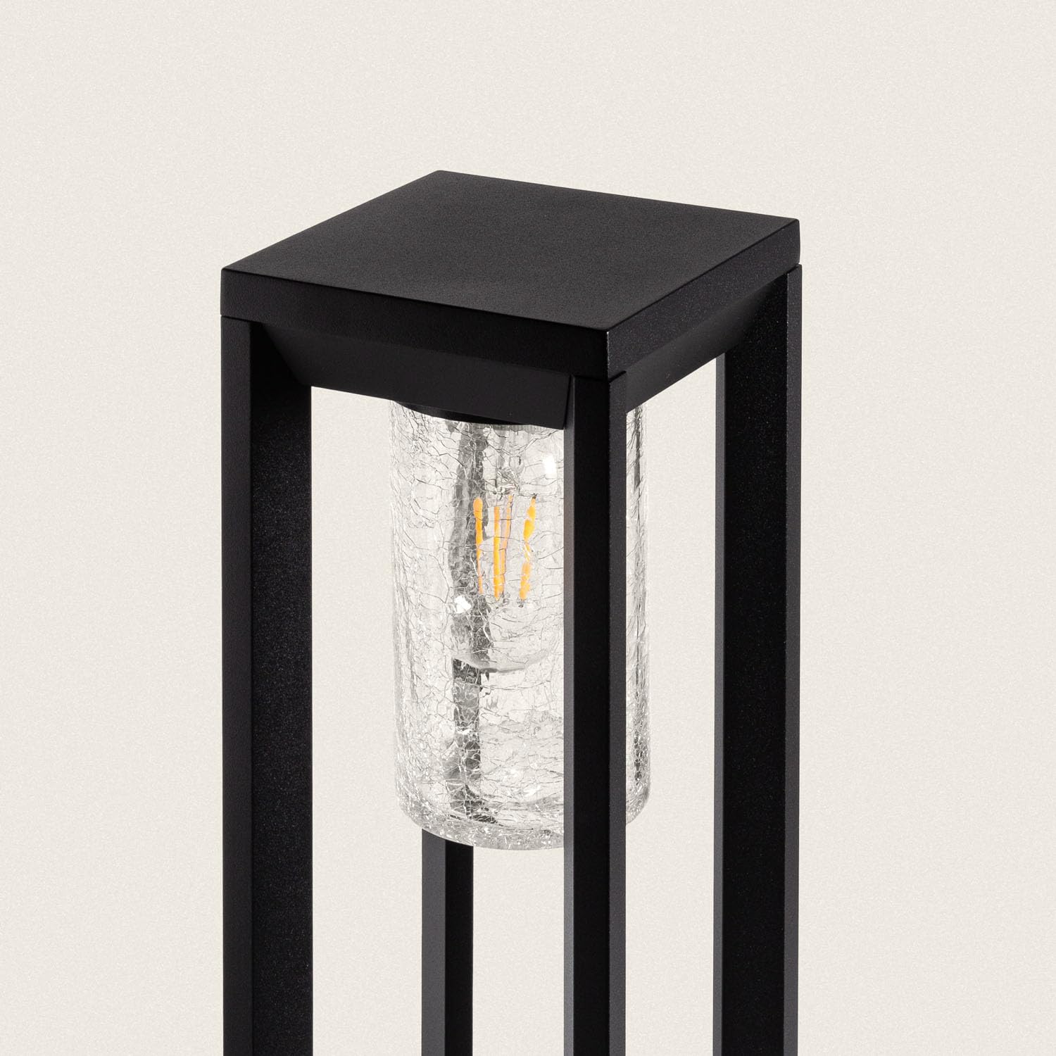 LEDKIA LIGHTING Baliza de Pie Exterior 60cm Aluminio Trenol Negro E27