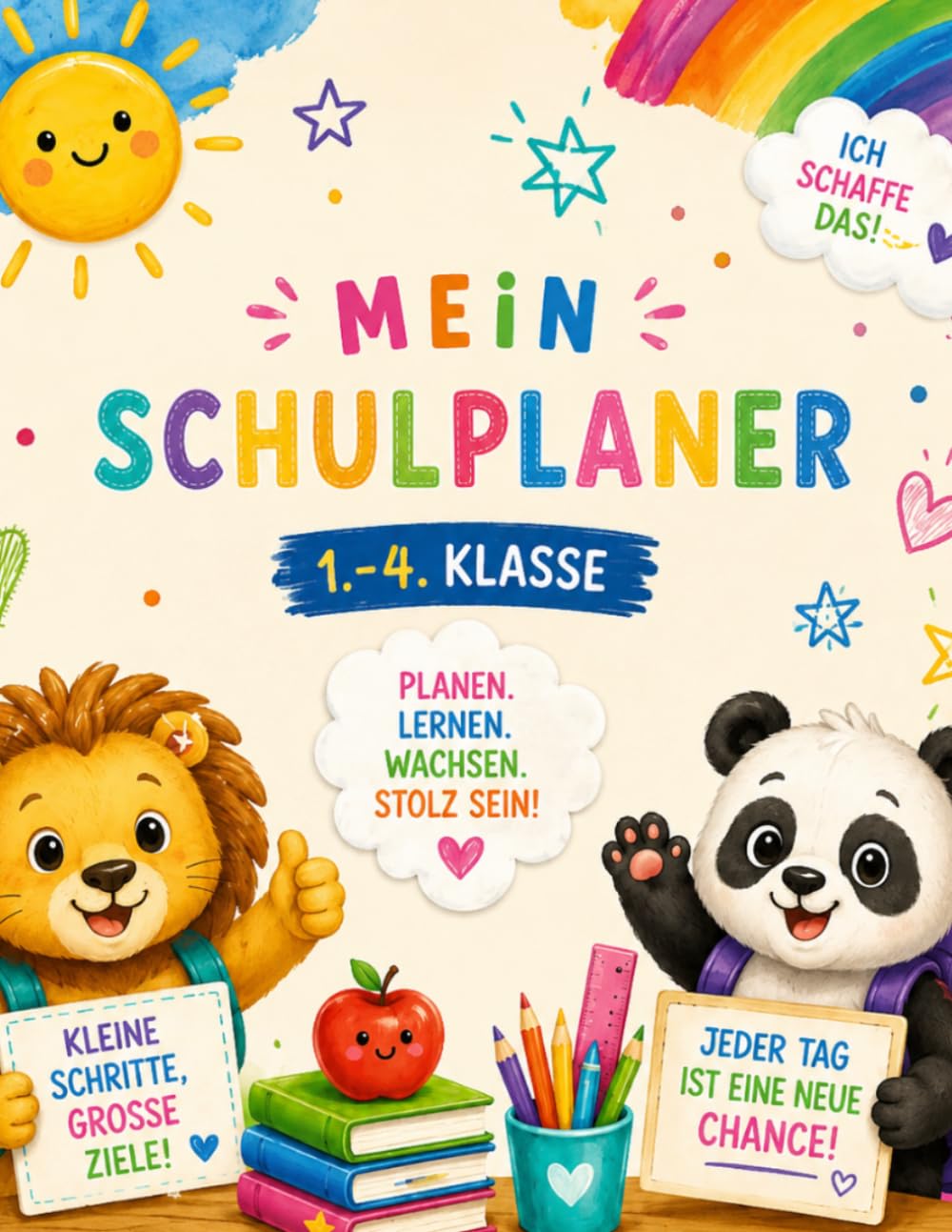 Mein Schulplaner Premiumfarbe: Für die 1.–4. Klasse | Mit bunten Wochenplänen, Lernseiten, Spielen & Stickern