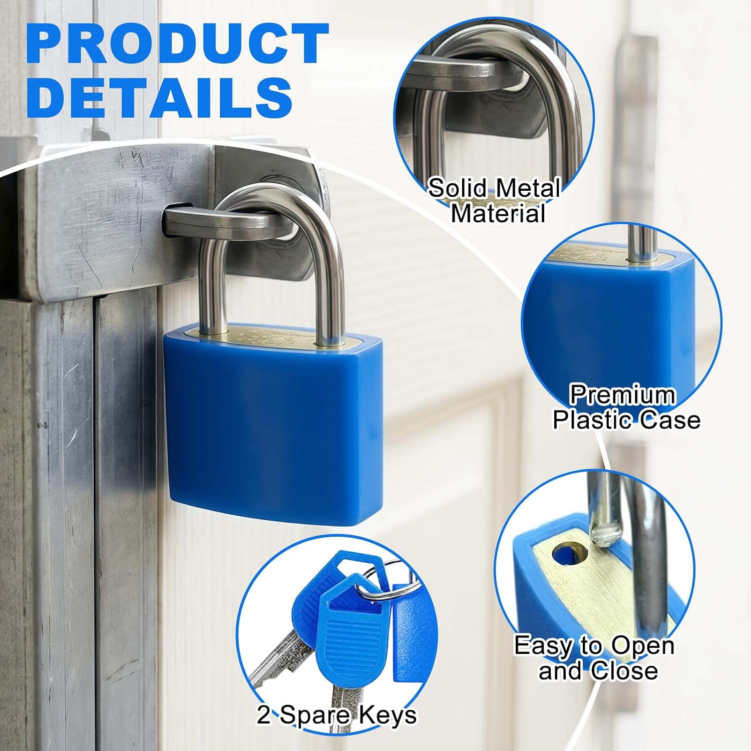 6 Pcs Suitcase Locks with Keys, Multicolor Mini Keyed Padlocks with Copper Core & Plastic Shell for Travel Luggage Backpacks Lockers