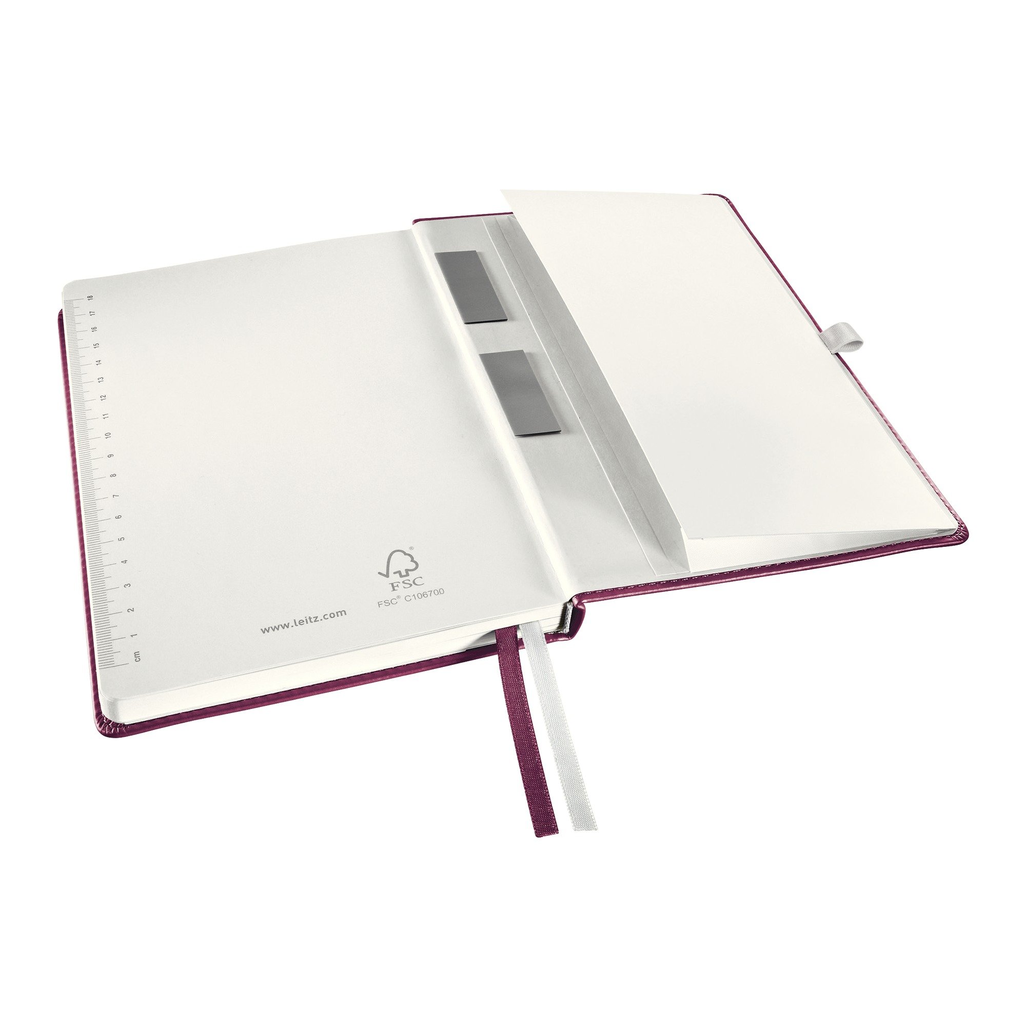 Leitz, Cahier couverture rigide A5 quadrillé, 160 pages 100g/m², Leitz Style, Grenat, 44860028