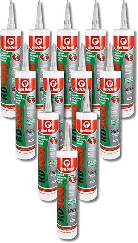 Red Devil 0980 RD 3000 Sellador de hormigón autonivelante avanzado, gris, 9.0 onzas, paquete de 12