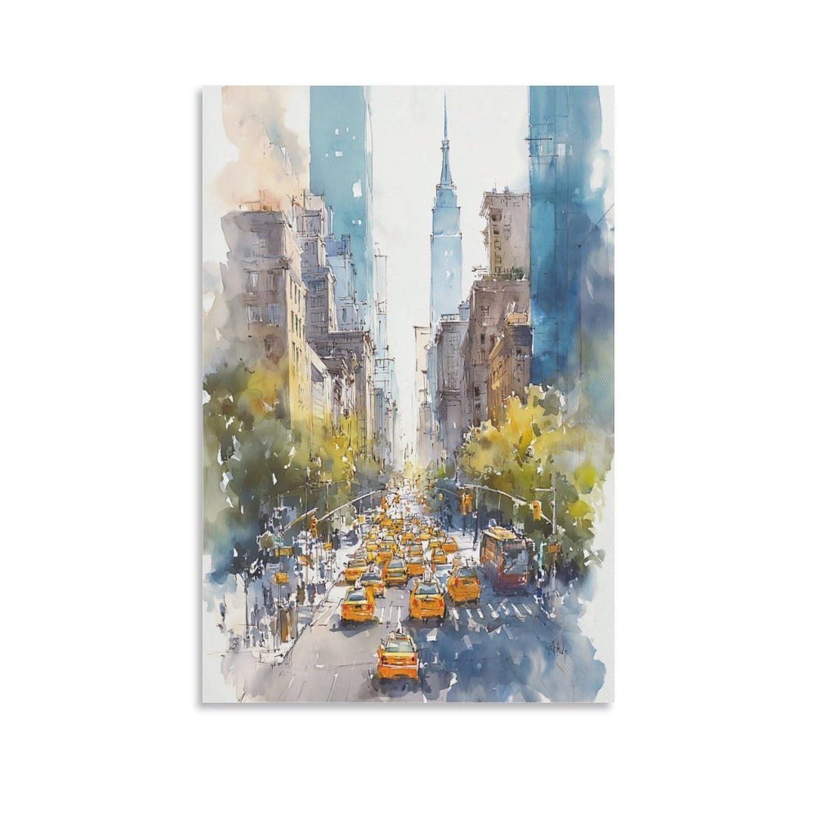 LCYNNH Pennsylvania Painting 24x36inch(60x90cm) Vintage Travel Poster Watercolor Canvas Art
