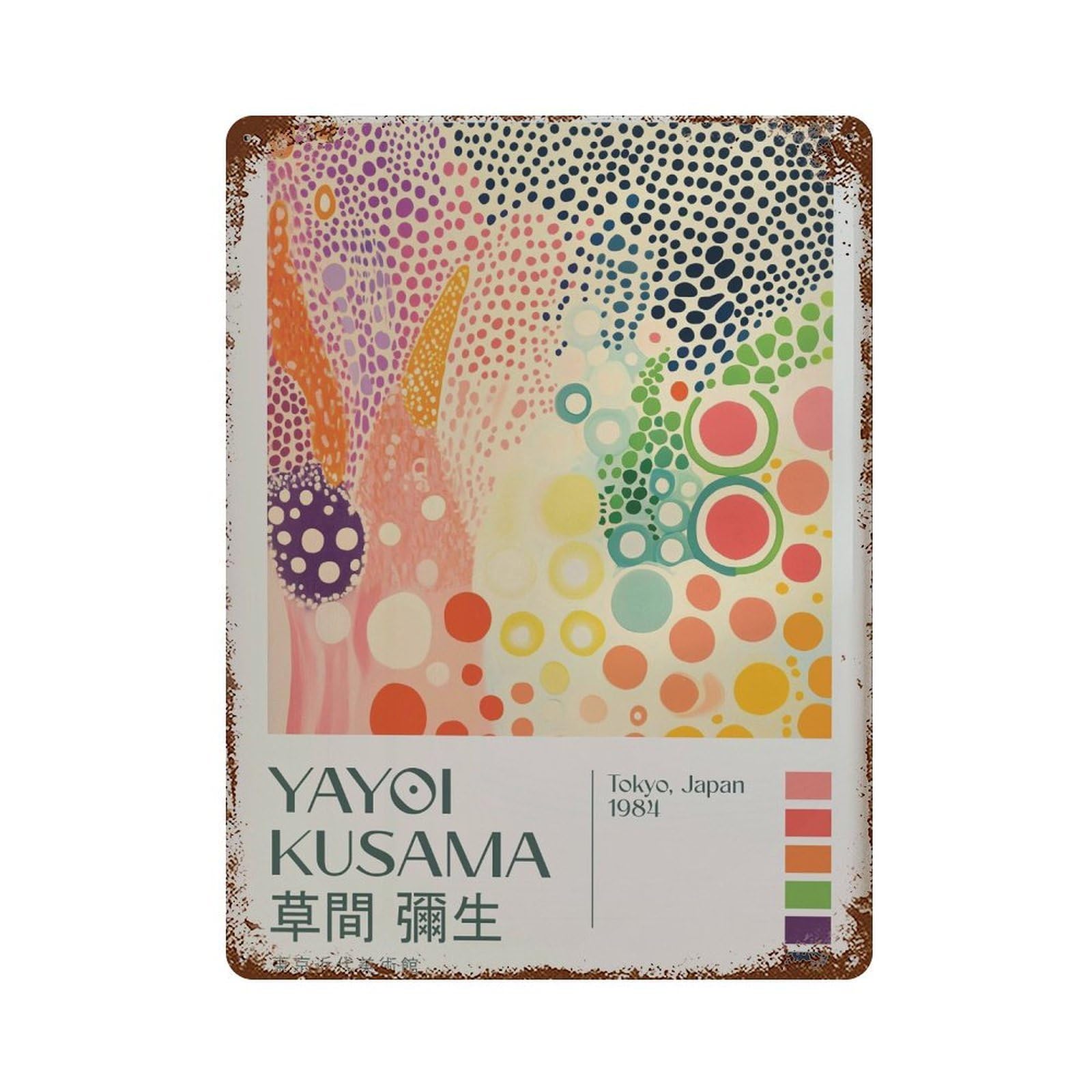 xiaoxiaoshen Yayoi Kusama Modern Livingroom. Maximalist Exhibition Japandi1 Wall Decor Art Metal Tin Poster Modern Home Decor Art Home Bar Shop Decorations Vintage Sign 40x30cm