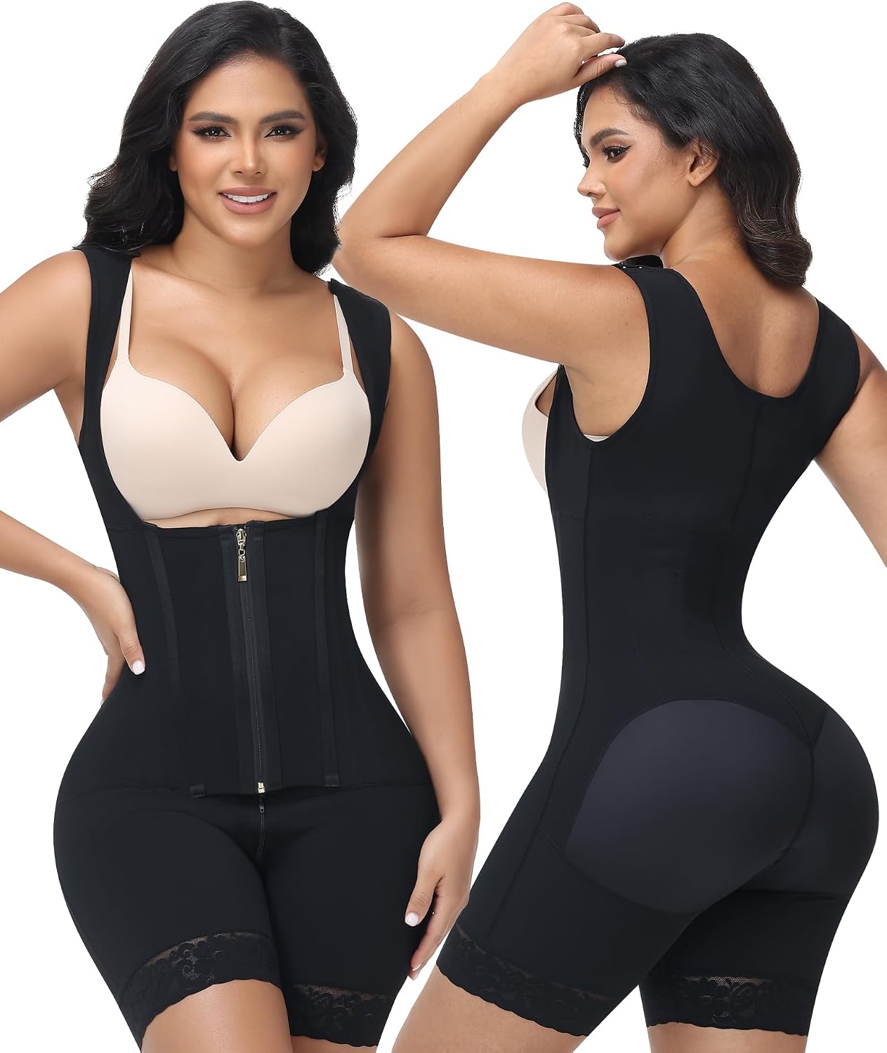 Fajas Colombianas Moldeadoras Butt Lifting Shapewear Tummy Control Full Body Shaper Postpartum With Zipper Crotch