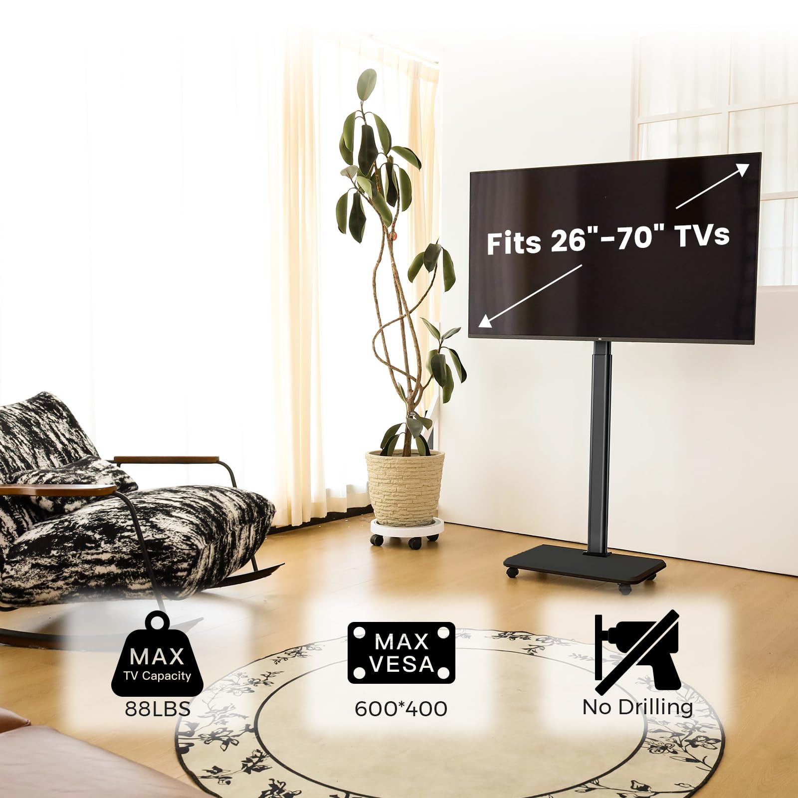 Amazon | NearHub(ニアハブ) モバイルテレビカート キャスター付き