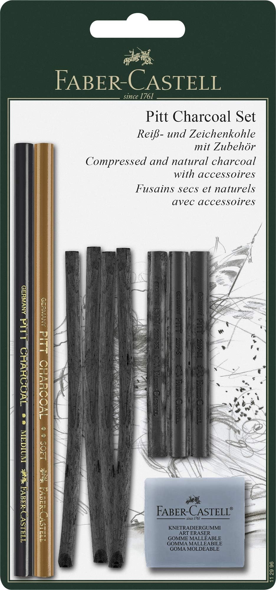 Pitt Monochrome Charcoal Set Blister-Card