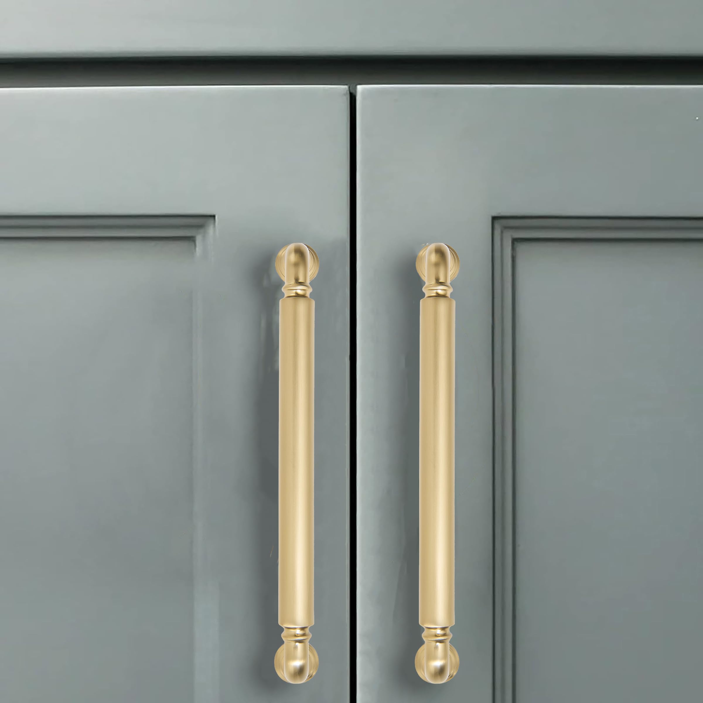 2 Pack 6 Inch Hole Center Champagne Bronze Cabinet pulls Champagne Brass Heavy-Duty Solid Cabinet Handle Hardware Suitable for cabinets Dressers Kitchens and Bathroom cabinets. — Amazon image 5