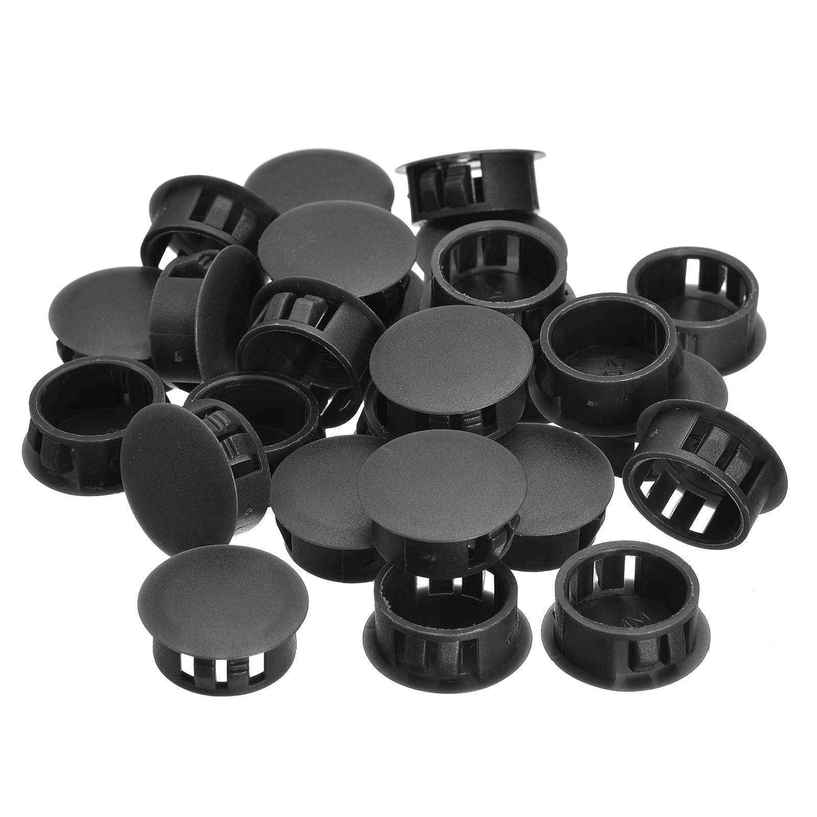 QUARKZMAN Tappi Fori Plastica da 20mm (25/32"), 26Pz Tappi Copriforo, Tappo di Copertura in Plastica Tipo a Incasso, Tappi Chiusura Roton Mobili, Inserti Estremità Pannelli, Neri