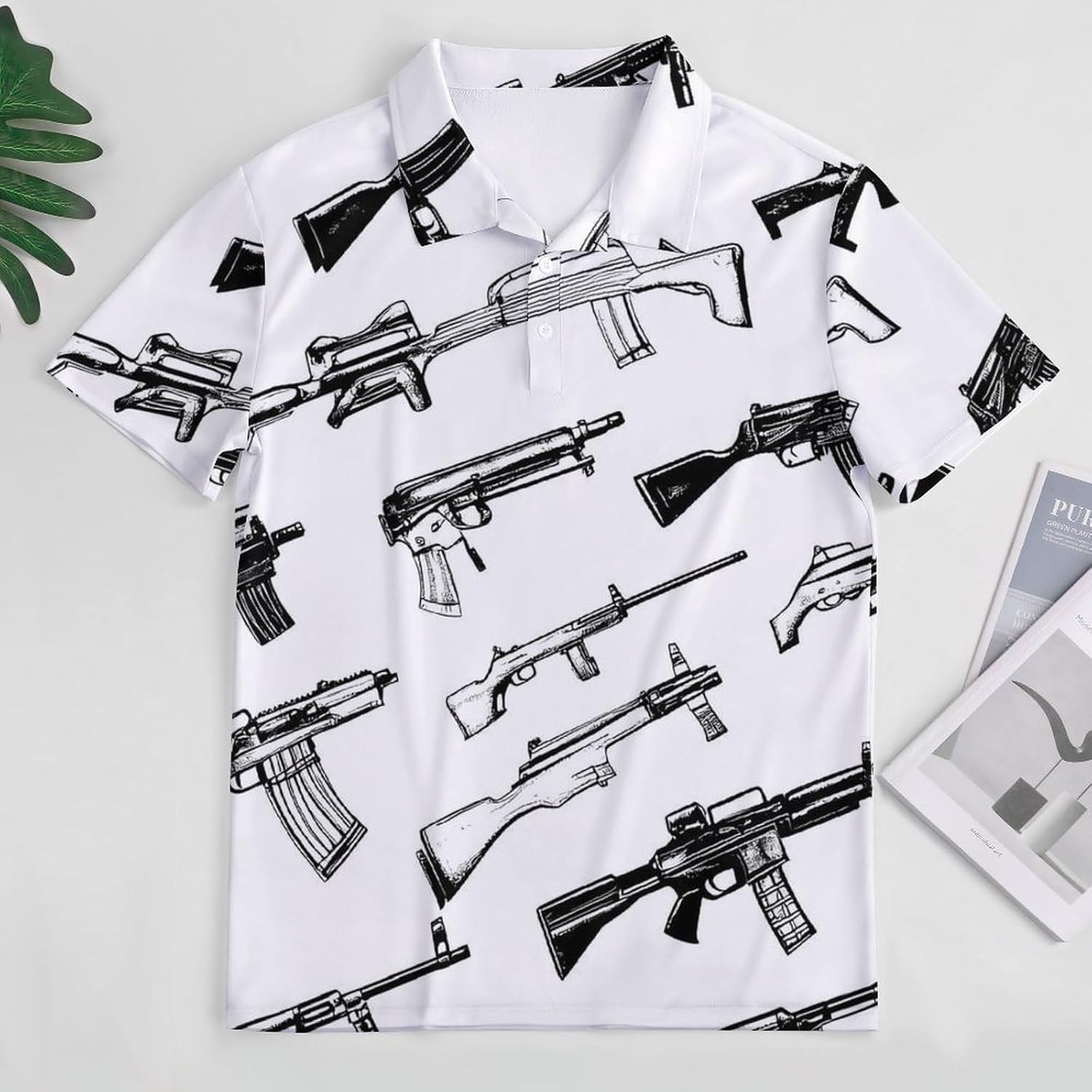Guns Womens Golf Polo Shirts Summer Short Sleeve Collared 3 Buttons T Shirt Activewear Tops