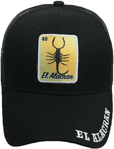 Amazon Com El Alacran Loteria Gorras De Beisbol Mexicanas Gorras De Beisbol Sombreros Bordados Negro Clothing
