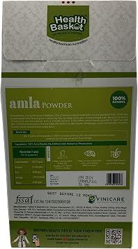 Health Basket Pure Organic Natural Amla Powder, No Added Preservatives or Color - 100 gms (Pack Of 1)